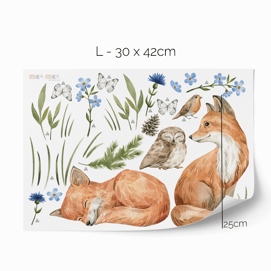 Woodland wall stickers - Magical forest - foxes