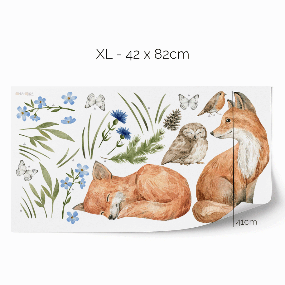 Woodland wall stickers - Magical forest - foxes