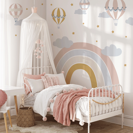 Rainbow wall sticker (Dusty Pink/Mustard)