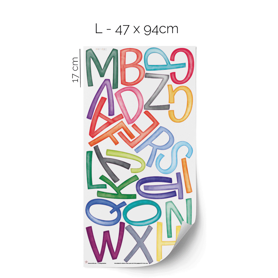 ABC alphabet wall stickers - Upper- & lowercase
