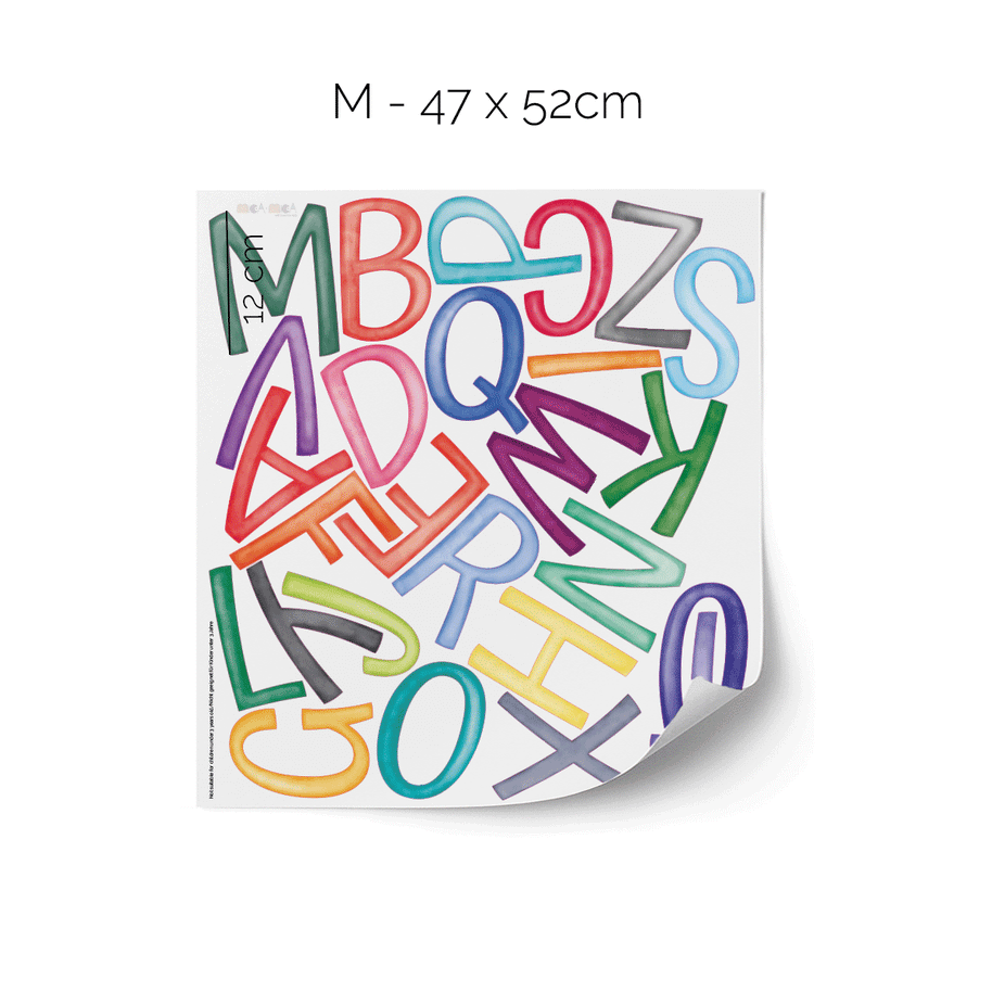 ABC alphabet wall stickers - Upper- & lowercase