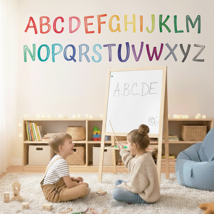 ABC alphabet wall stickers - Upper- & lowercase