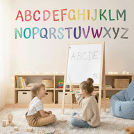 ABC alphabet wall stickers - Upper- & lowercase