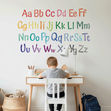 ABC Alphabet Wandtattoos - Groß- & Kleinbuchstaben