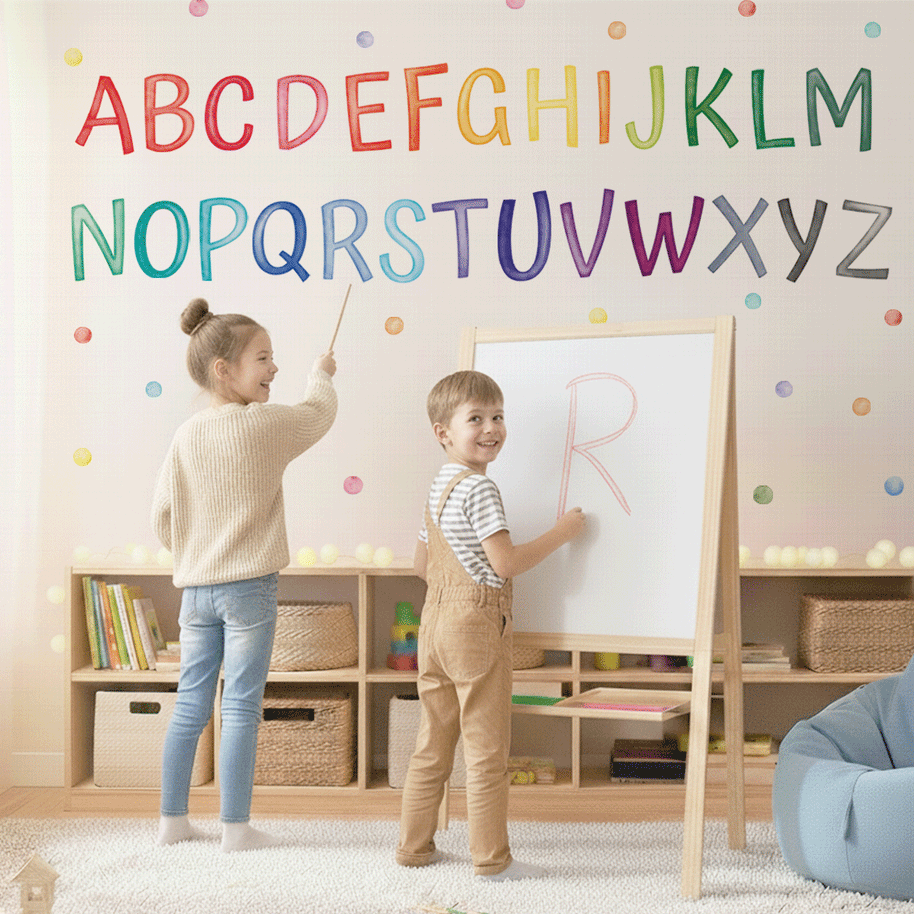 ABC alphabet wall stickers - Upper- & lowercase