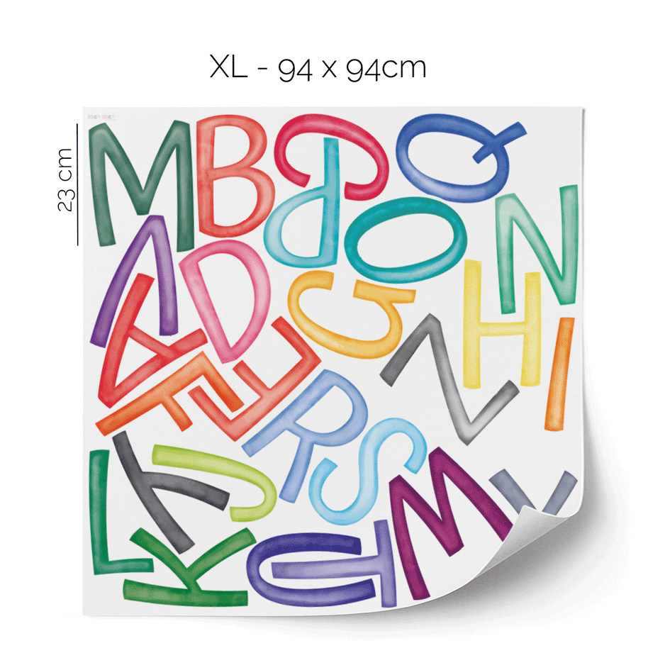 ABC alphabet wall stickers - Upper- & lowercase