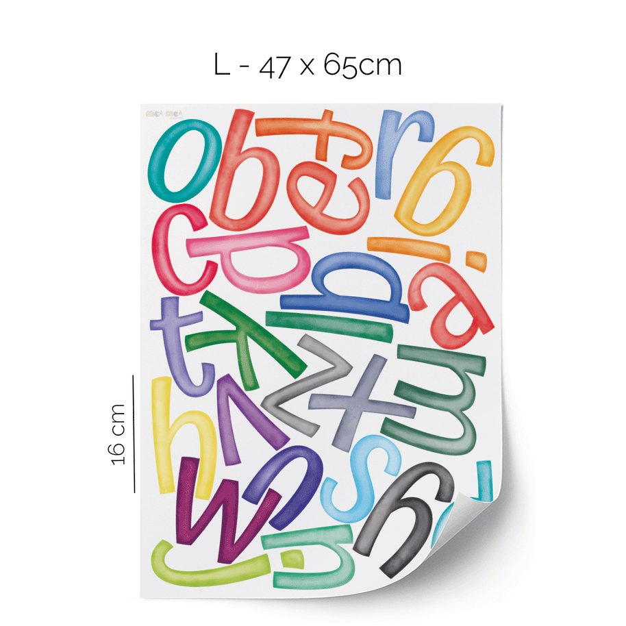 ABC alphabet wall stickers - Upper- & lowercase