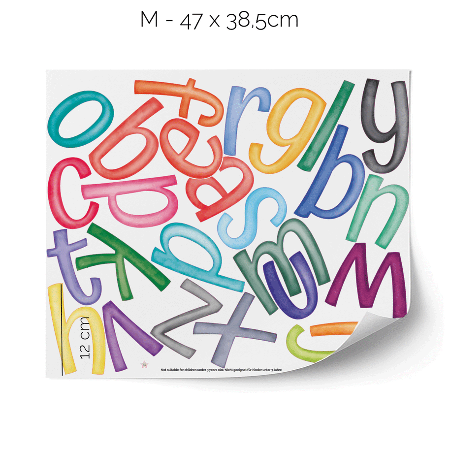 ABC alphabet wall stickers - Upper- & lowercase