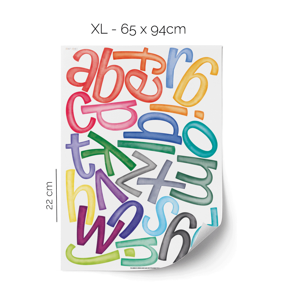ABC alphabet wall stickers - Upper- & lowercase