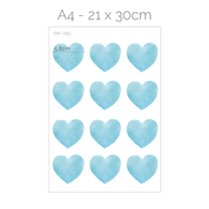 Hearts wall stickers - Blue watercolour hearts