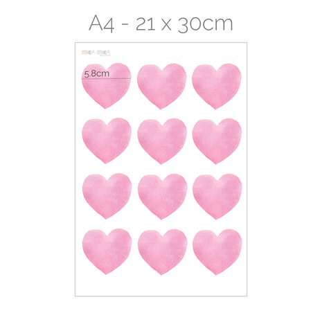 Wandtattoo Herzen - Pinke Aquarell-Herzen