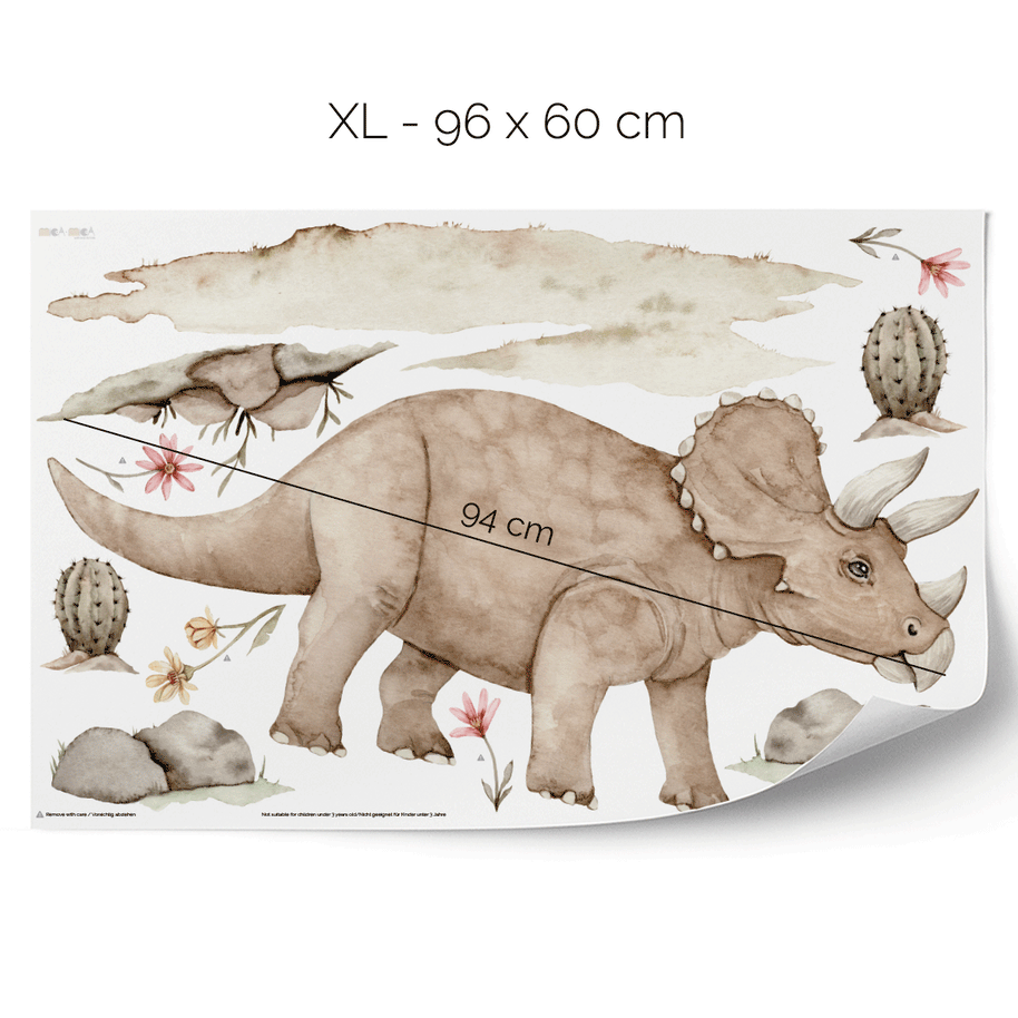 Wandtattoo Dinosaurier - Urzeit Giganten - Triceratops