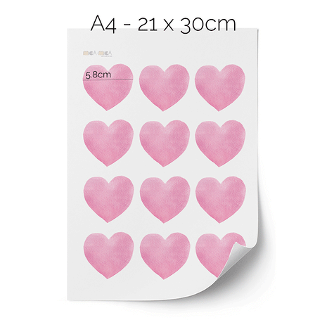 Wandtattoo Herzen - Pinke Aquarell-Herzen
