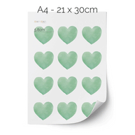 Wandtattoo Herzen - Grüne Aquarell-Herzen