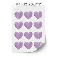 Wandtattoo Herzen - Lila Aquarell-Herzen