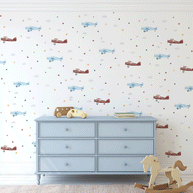 Airplane wall stickers (blue & brown)
