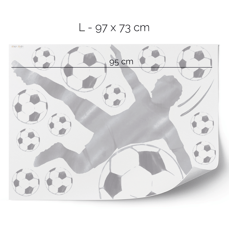 Wandtattoo Fußball – Fußballer Seitfallzieher (grau)