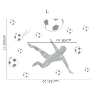 Wandtattoo Fußball – Fußballer Seitfallzieher (grau)