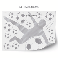 Wandtattoo Fußball – Fußballer Seitfallzieher (grau)
