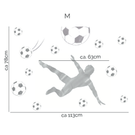 Wandtattoo Fußball – Fußballer Seitfallzieher (grau)
