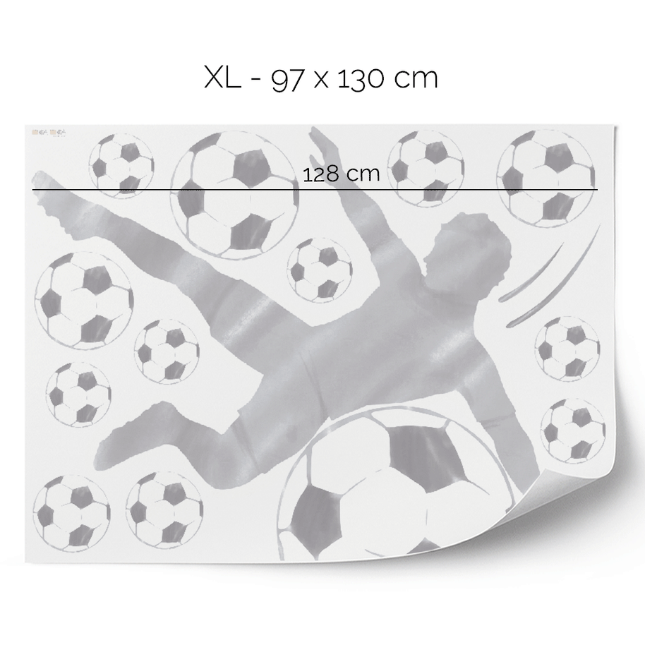 Wandtattoo Fußball – Fußballer Seitfallzieher (grau)