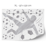 Wandtattoo Fußball – Fußballer Seitfallzieher (grau)