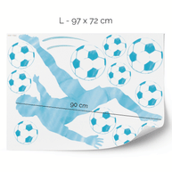 Wandtattoo Fußball – Fußballer Fallrückzieher (blau)