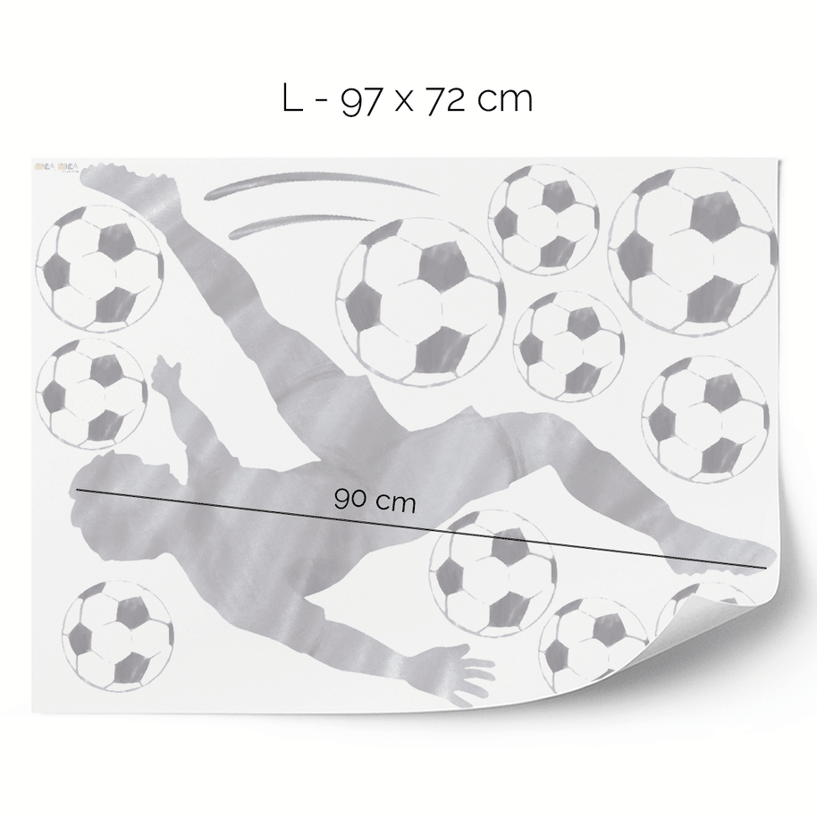Wandtattoo Fußball – Fußballer Fallrückzieher (hellgrau)