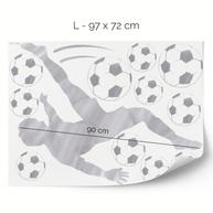 Wandtattoo Fußball – Fußballer Fallrückzieher (hellgrau)