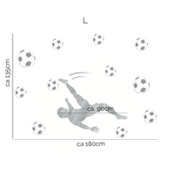 Wandtattoo Fußball – Fußballer Fallrückzieher (hellgrau)