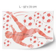 Wandtattoo Fußball – Fußballer Fallrückzieher (rot)