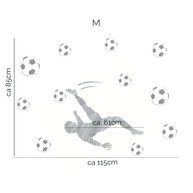 Wandtattoo Fußball – Fußballer Fallrückzieher (hellgrau)