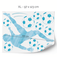 Wandtattoo Fußball – Fußballer Fallrückzieher (blau)