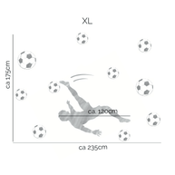 Wandtattoo Fußball – Fußballer Fallrückzieher (hellgrau)