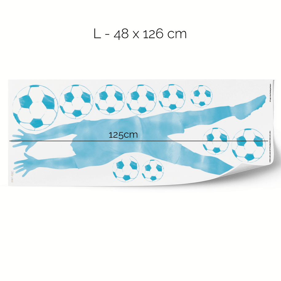 Football wall sticker - Goal keeper (blue)