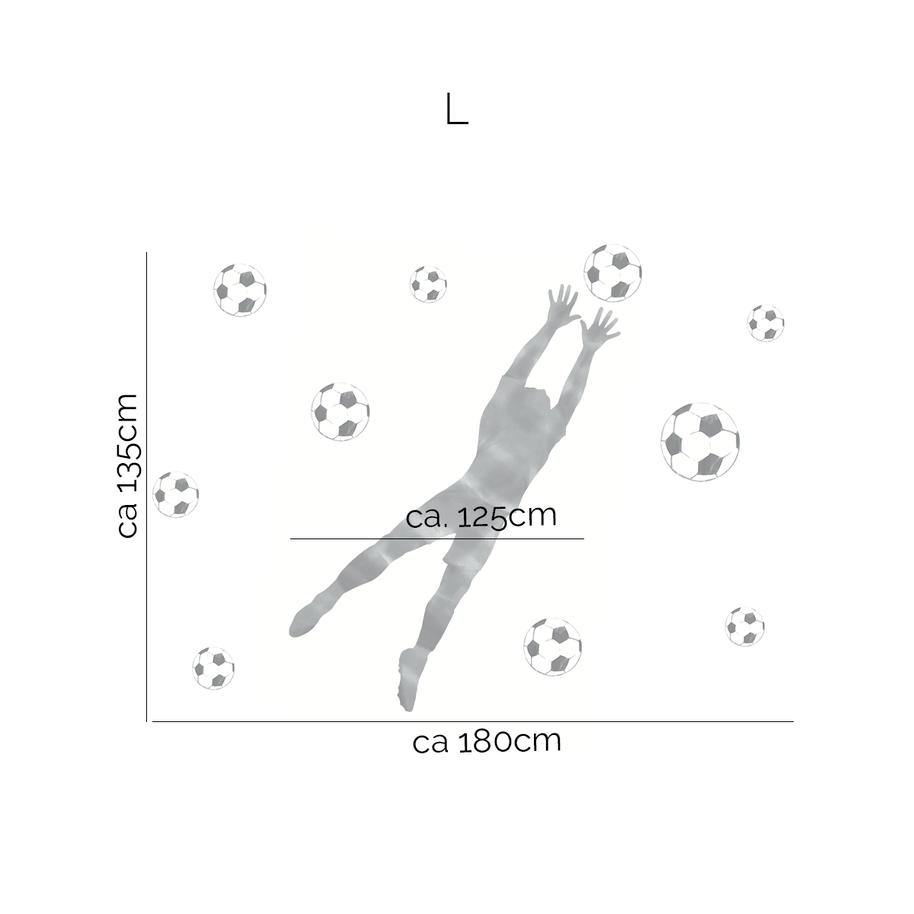 Football wall sticker - Goal keeper (grey)