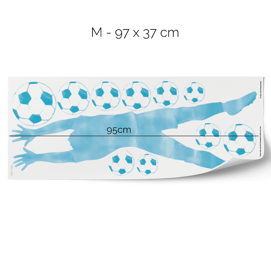 Football wall sticker - Goal keeper (blue)