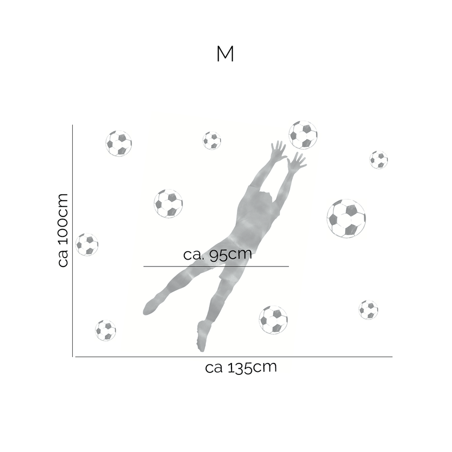 Football wall sticker - Goal keeper (grey)