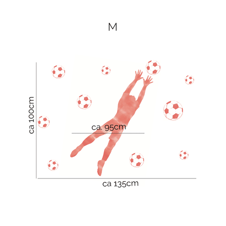 Wandtattoo Fußball – Fußballer Torwart (rot)