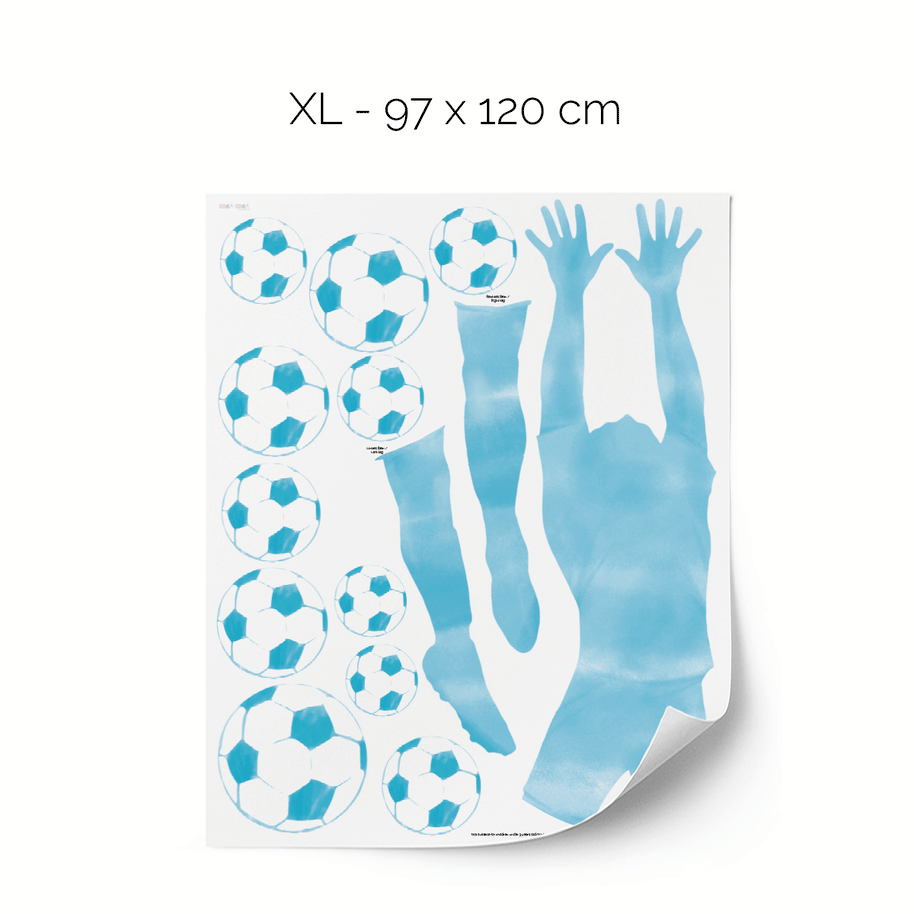Football wall sticker - Goal keeper (blue)