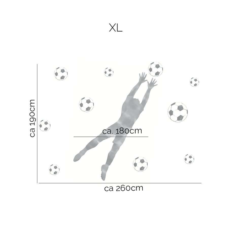 Football wall sticker - Goal keeper (grey)