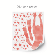 Wandtattoo Fußball – Fußballer Torwart (rot)