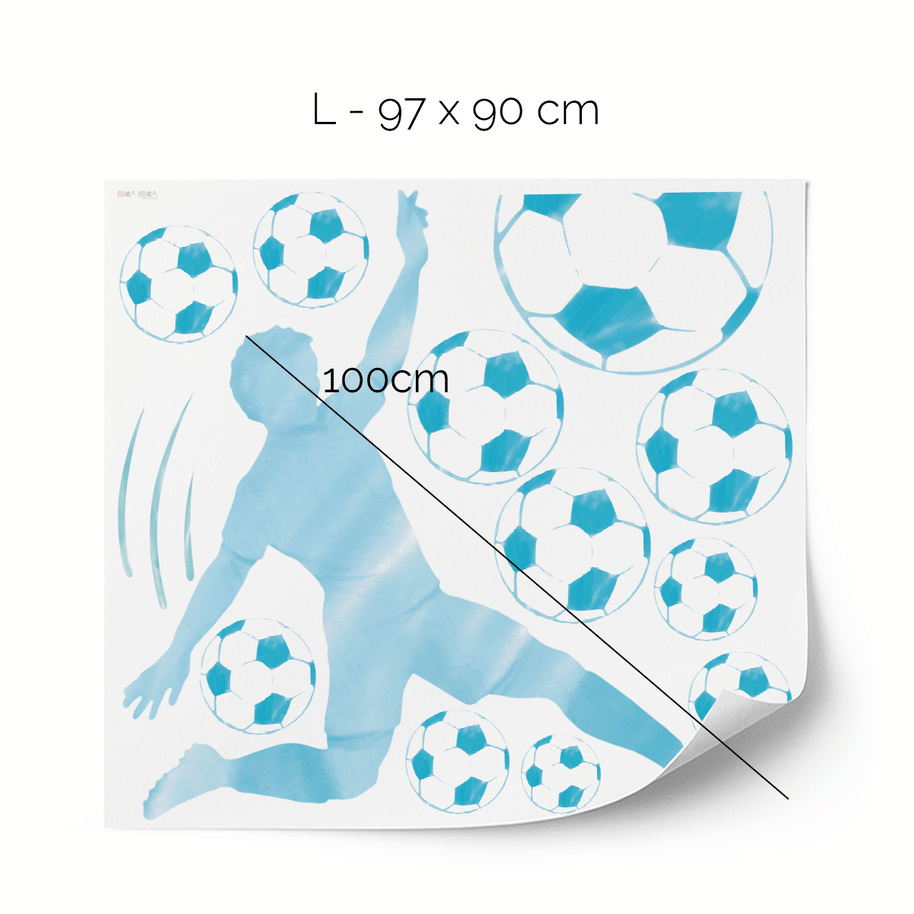 Wandtattoo Fußball – Fußballer Stürmer (blau)
