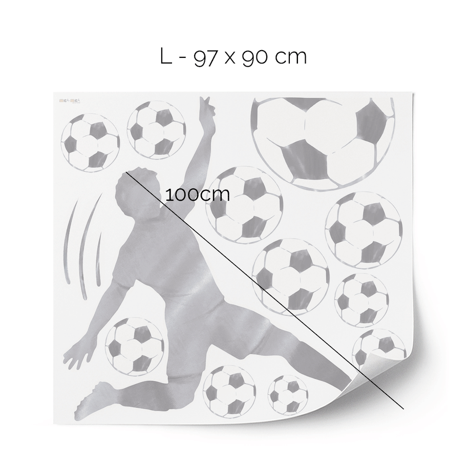 Football wall sticker - Striker (grey)