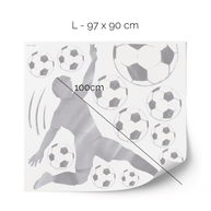 Football wall sticker - Striker (grey)