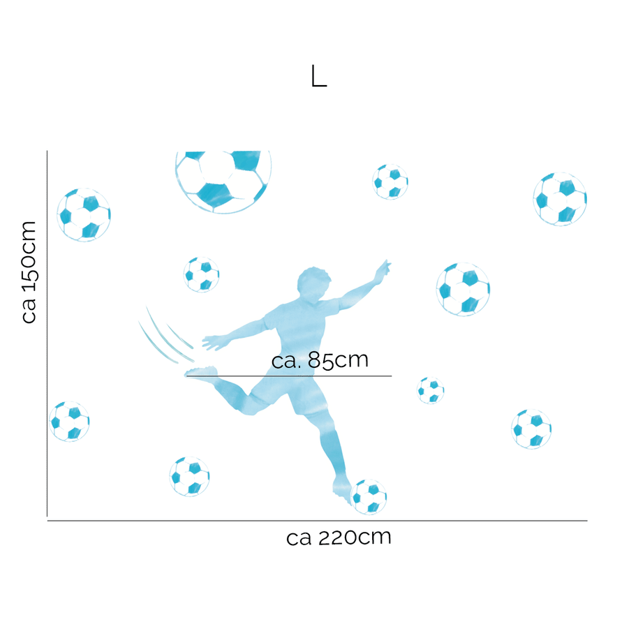 Wandtattoo Fußball – Fußballer Stürmer (blau)