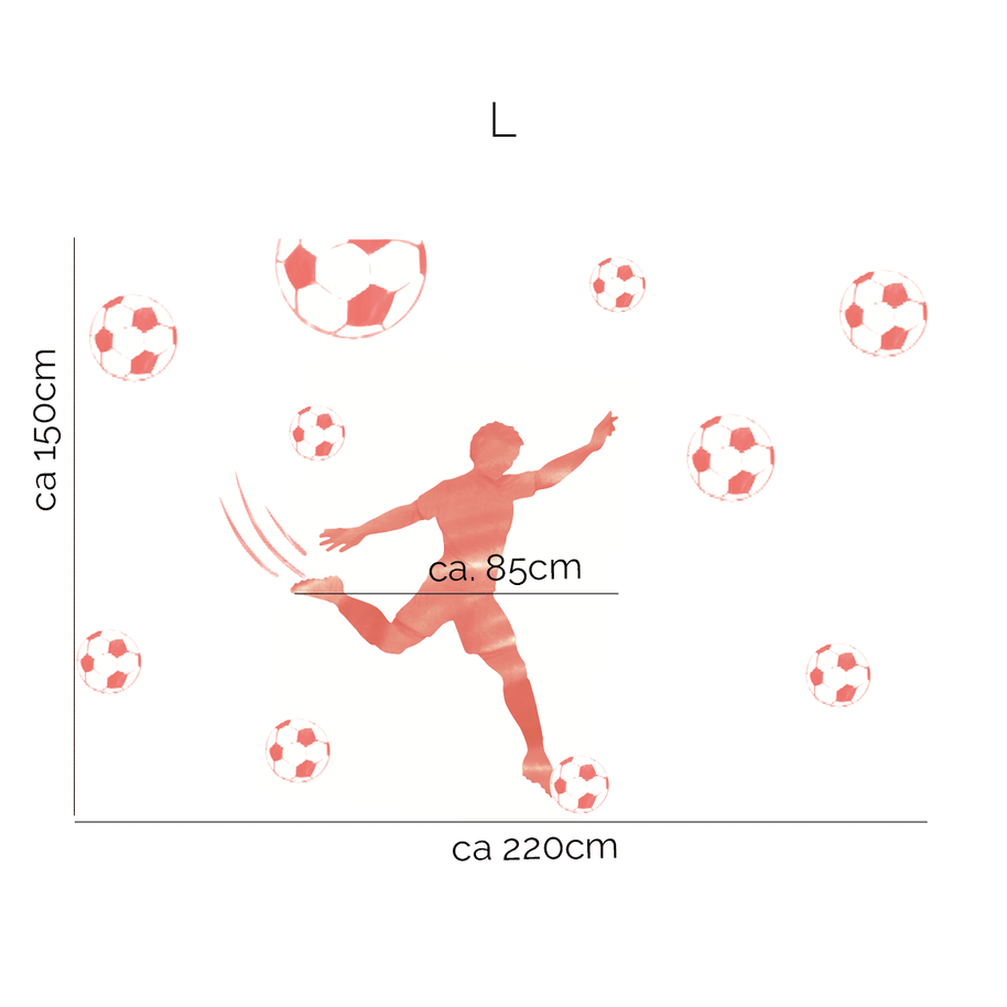 Football wall sticker - Striker (red)