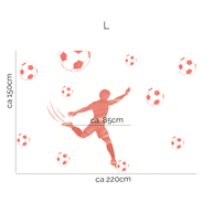 Football wall sticker - Striker (red)