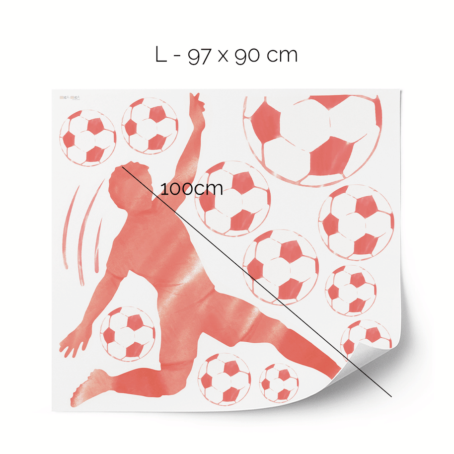 Football wall sticker - Striker (red)