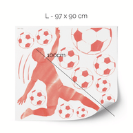 Football wall sticker - Striker (red)